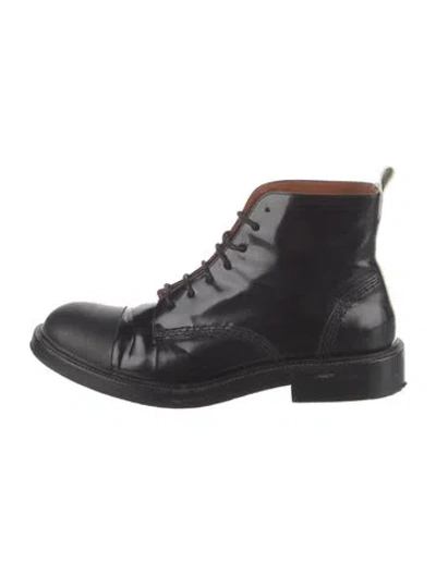 Pre-owned Joseph Patent Leather Combat Boots In Black