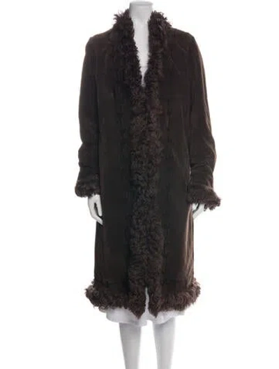 Pre-owned Joseph Patterned Coat In Brown