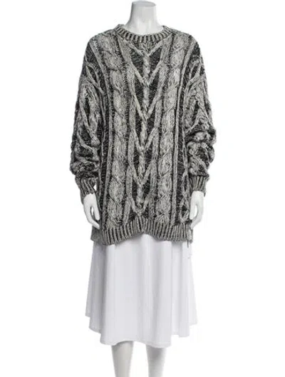 Pre-owned Joseph Patterned Crew Neck Sweater In White