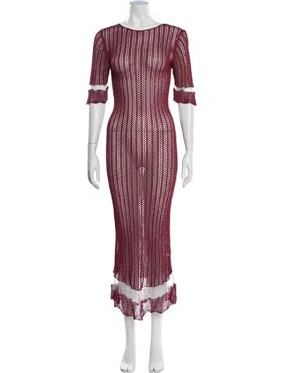 Pre-owned Joseph Patterned Long Dress In Red