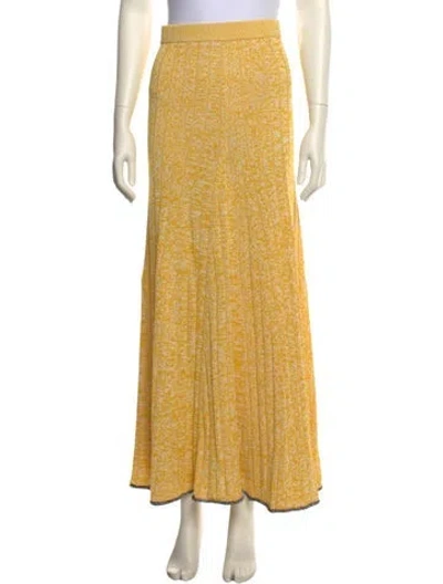 Pre-owned Joseph Patterned Midi Length Skirt In Yellow