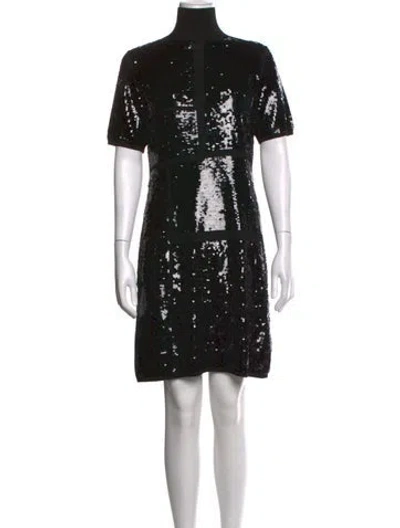 Pre-owned Joseph Patterned Mini Dress In Black
