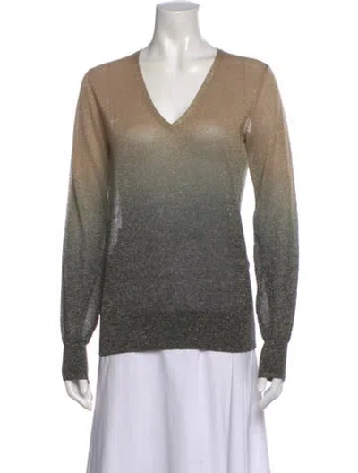 Pre-owned Joseph Patterned V-neck Top In Gray