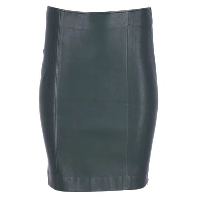 Joseph Pencil Skirt In Green Lambskin Leather
