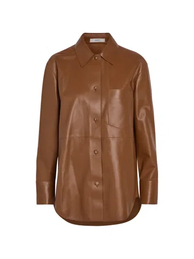 Joseph Penna Leather Jacket In Brown