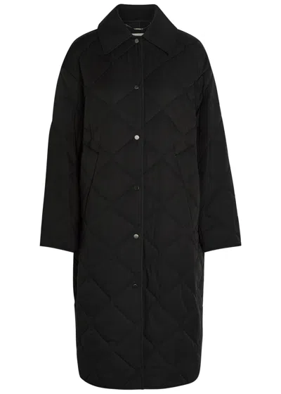 Joseph Penny Quilted Woven Coat In Black