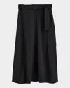 Joseph Pernette Midi Skirt With Concealed Fastening In Black