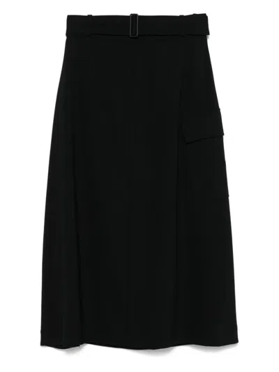 Joseph Pernette Midi Skirt With Concealed Fastening In Black