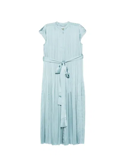 Joseph Phare Pleated Belted Dress In Blue