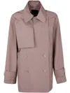 Joseph Double-breasted Trench Coat In Escargot