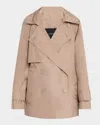 Joseph Pinot Double-breasted Raincoat In Escargot