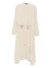 Joseph Pinstripe Belted Midi Dress In Neutral