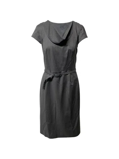 Pre-owned Joseph Pinstripe Cowl Dress In Gray