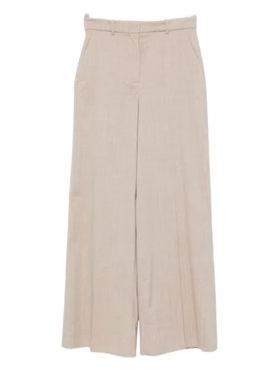 Joseph Pinstripe Wool Trousers In Neutral