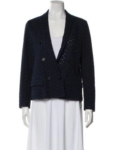 Pre-owned Joseph Plaid Print Blazer In Blue