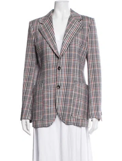 Pre-owned Joseph Plaid Print Blazer In Blue