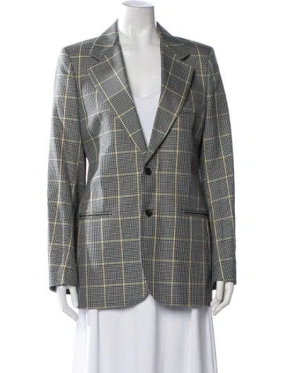 Pre-owned Joseph Plaid Print Blazer In Grey