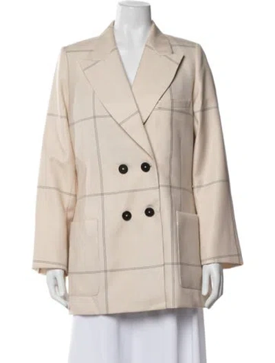 Pre-owned Joseph Plaid Print Blazer In Neutrals