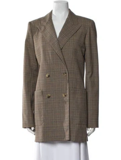 Pre-owned Joseph Plaid Print Coat In Multi