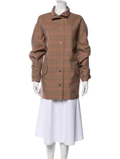 Pre-owned Joseph Plaid Print Coat W/ Tags In Neutral