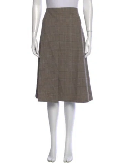 Pre-owned Joseph Plaid Print Knee-length Skirt In Neutral