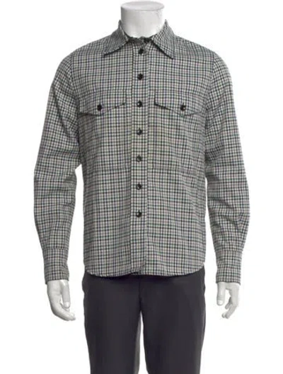 Pre-owned Joseph Plaid Print Long Sleeve Shirt In White