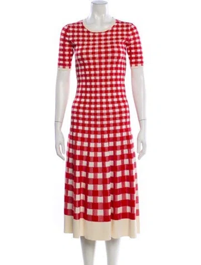 Pre-owned Joseph Plaid Print Midi Length Dress W/ Tags In Pink