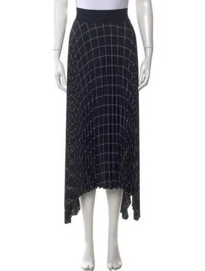 Pre-owned Joseph Plaid Print Midi Length Skirt In Black