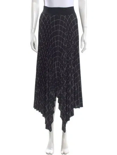 Pre-owned Joseph Plaid Print Midi Length Skirt In Black