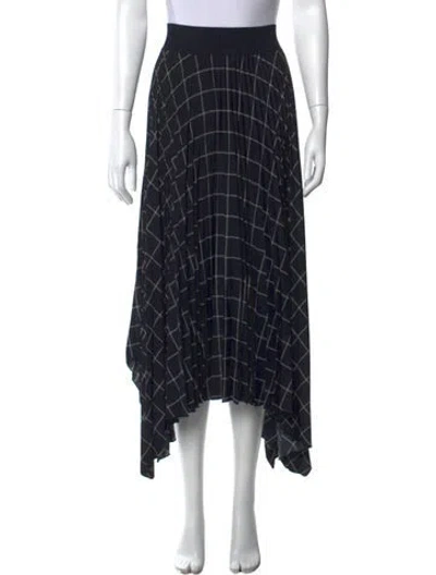 Pre-owned Joseph Plaid Print Midi Length Skirt In Black
