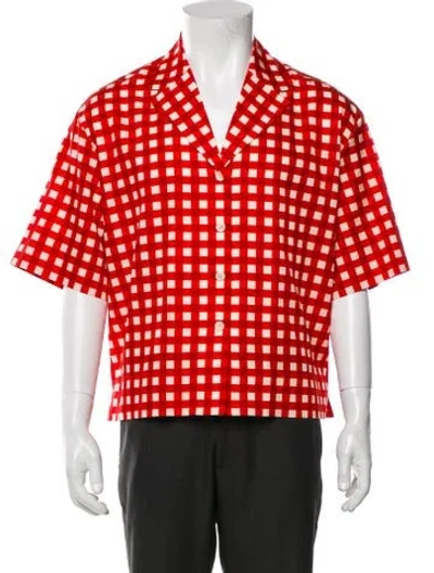 Pre-owned Joseph Plaid Print Short Sleeve Shirt In Red