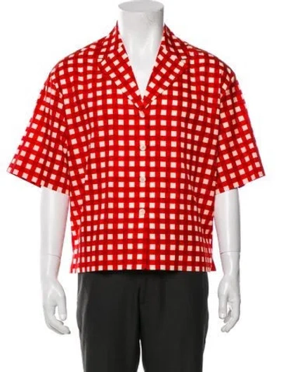 Pre-owned Joseph Plaid Print Short Sleeve Shirt In Red