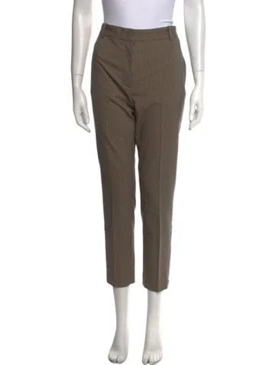 Pre-owned Joseph Plaid Print Straight Leg Pants In Brown