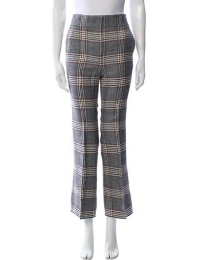Pre-owned Joseph Plaid Print Wide Leg Pants In Red