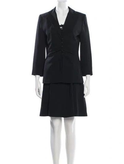 Pre-owned Joseph Pleated Accents Dress Set In Blue