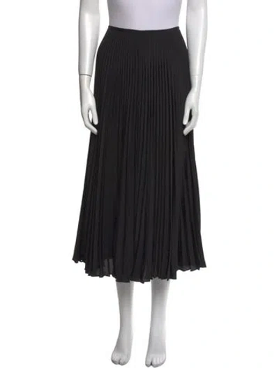 Pre-owned Joseph Pleated Accents Midi Length Skirt In Black