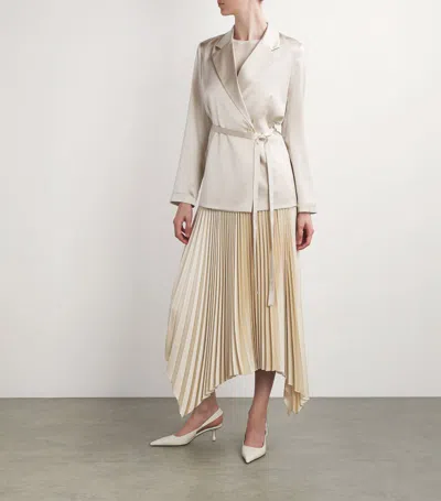 Joseph Pleated Ade Midi Skirt In Beige