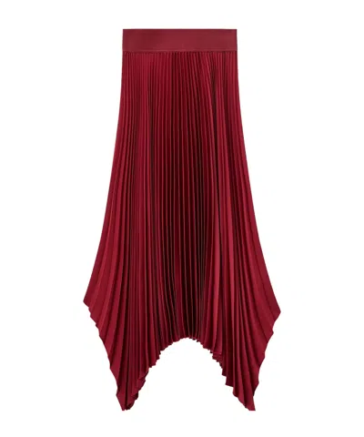 Joseph Pleated Asymmetric-hem Skirt In Red