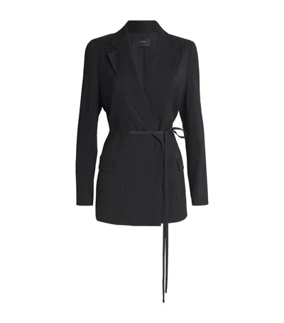 Joseph Pleated Double-breasted Amelot Blazer In Black