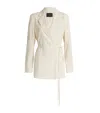 Joseph Pleated Double-breasted Amelot Blazer In White