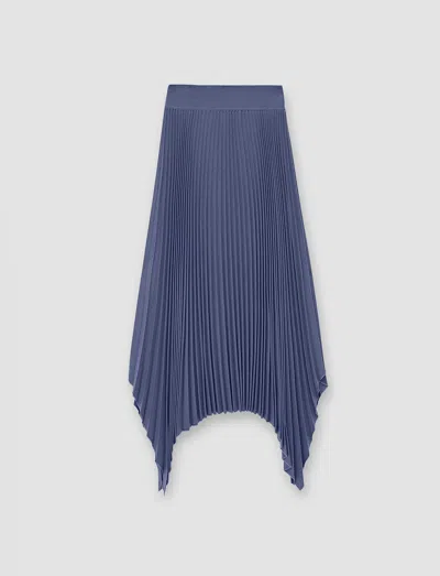 Joseph Womens Cloudy Blue Ade High-rise Pleated Wool-blend Midi Skirt