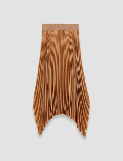 Joseph Pleated Flannel Ade Skirt In Coral Melange