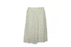Joseph Pleated Lace Midi Skirt In Cream Cotton In White