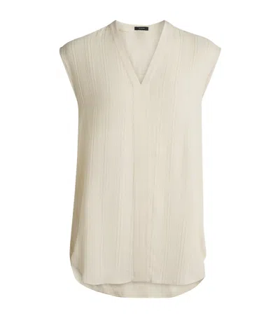 Joseph Pleated Lucien Blouse In White