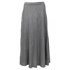 Joseph Pleated Lurex Midi Skirt In Grey Viscose In Grey