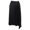 Joseph Pleated Midi Asymmetric Skirt In Black Polyester In Black