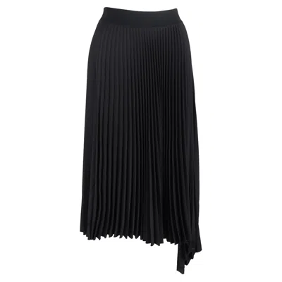 JOSEPH JOSEPH PLEATED MIDI ASYMMETRIC SKIRT IN BLACK POLYESTER
