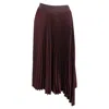 Joseph Pleated Midi Asymmetric Skirt In Brown Polyester In Brown
