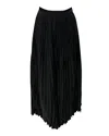 Joseph Pleated Midi Skirt In Black Cupro In Black