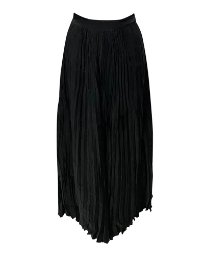 Joseph Pleated Midi Skirt In Black Cupro